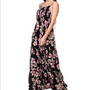 Free People Womens Black Floral Garden Party Maxi